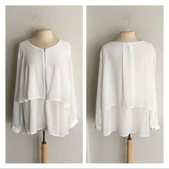 NY Collection Tops - FINAL $ NY Collection zip up blouse
